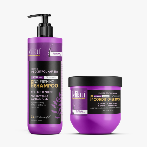Milau Repair Oil Control Hair Spa Set Shampoo (500ml) + Conditioner Mask (500ml)