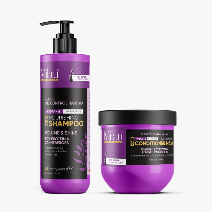 Milau Repair Oil Control Hair Spa Set Shampoo (500ml) + Conditioner Mask (500ml)