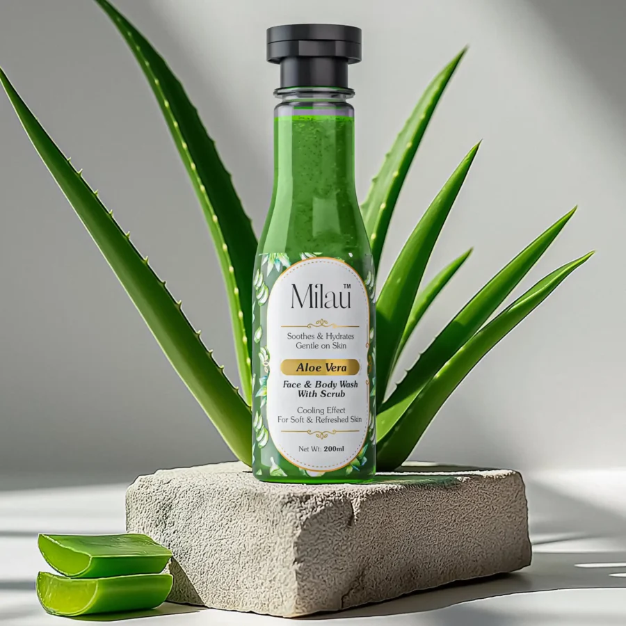 Milau Aloevera Face & Body Wash |  Available in : 200ml & 400ml