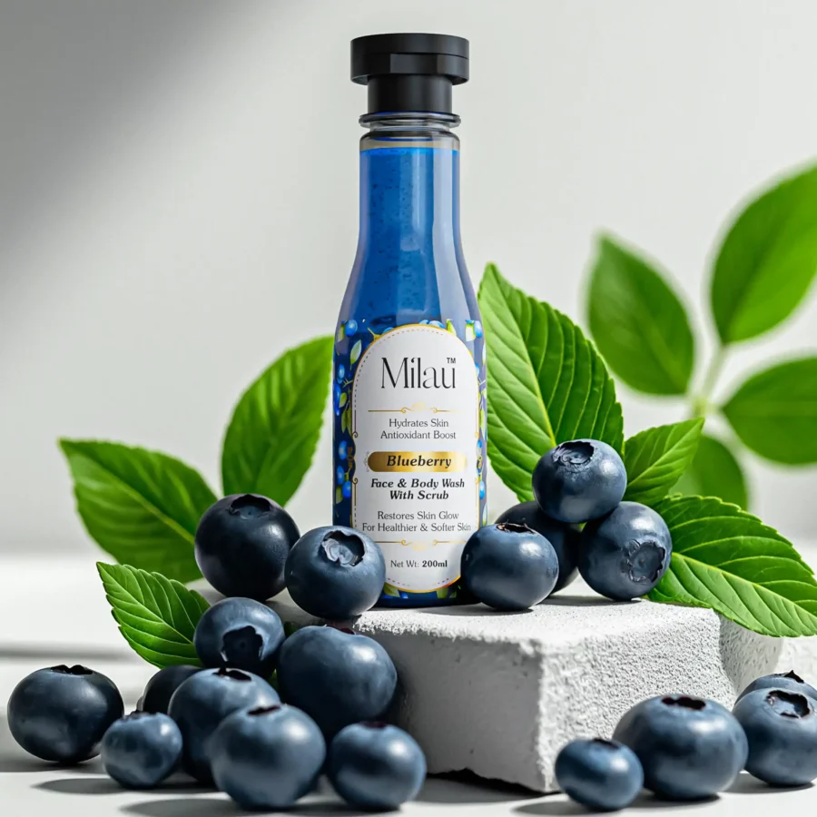 Milau Blue Berry Face & Body Wash | Available in : 200ml & 400ml