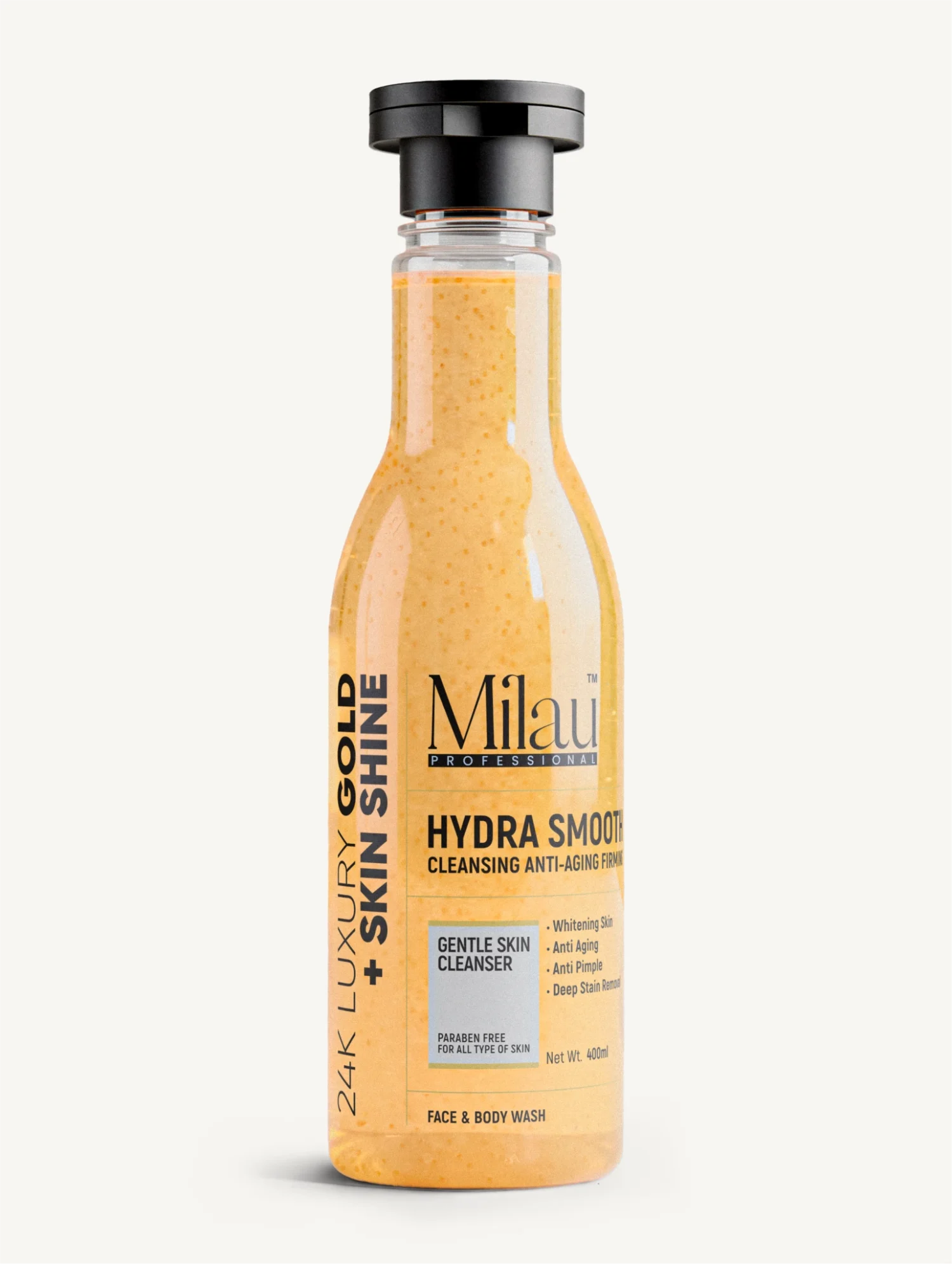 Milau Gold Hydra Smooth Face & Body Wash — Anti-Aging Firming | 200 ml & 400 ml