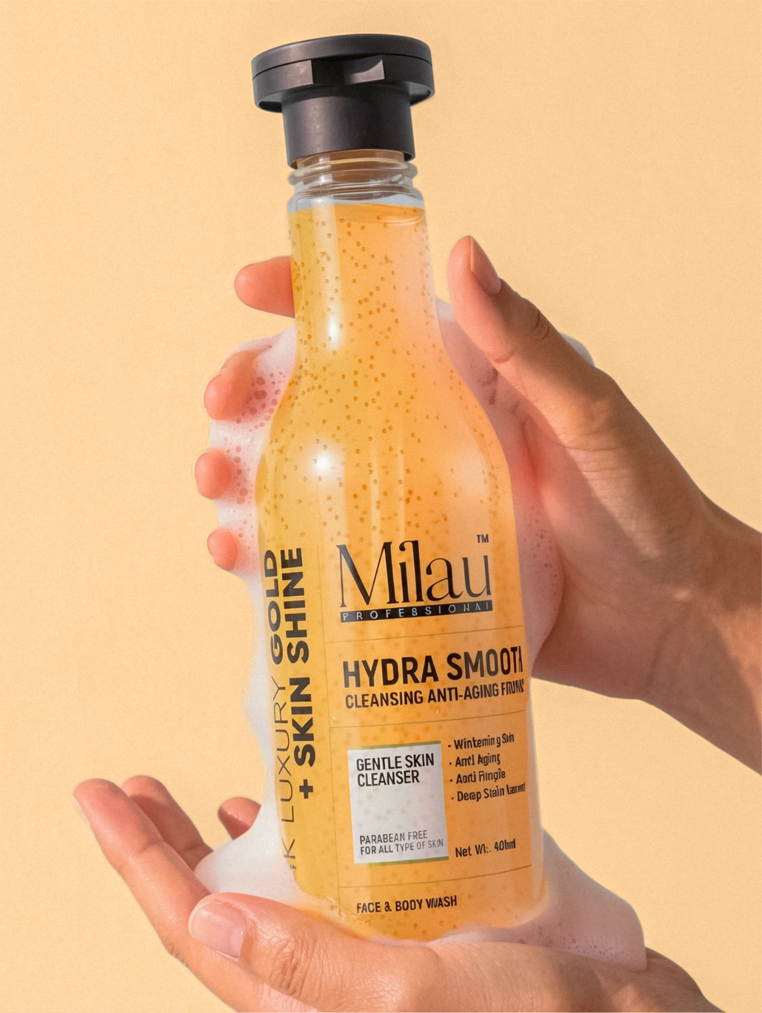 Hydra Smooth Face & Body Wash with Beads – Skin Brightening & Deep Cleansing Body Wash | Milau