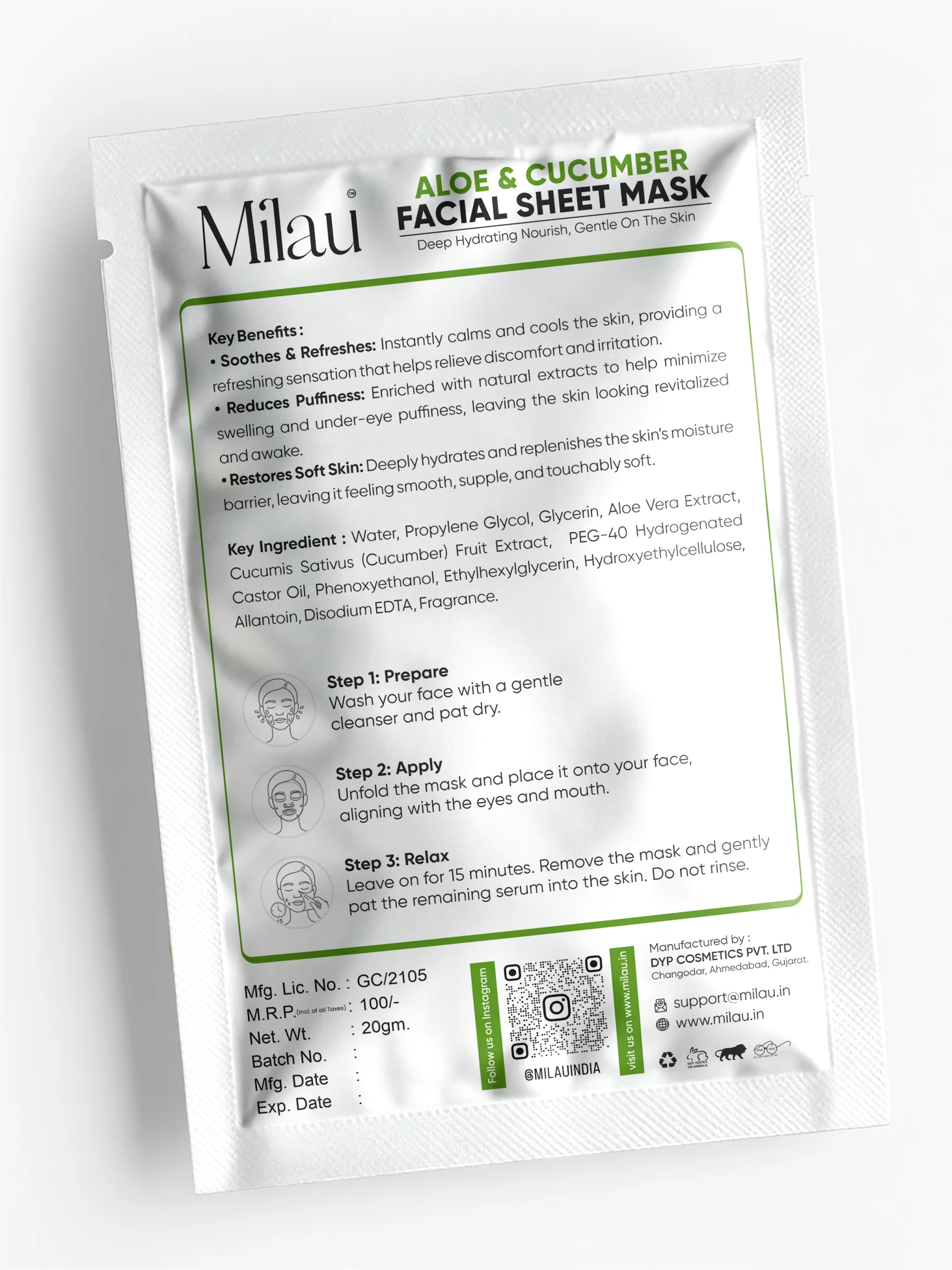 Aloe & Cucumber Sheet Mask Benefits, Ingredients & How to Use | Milau