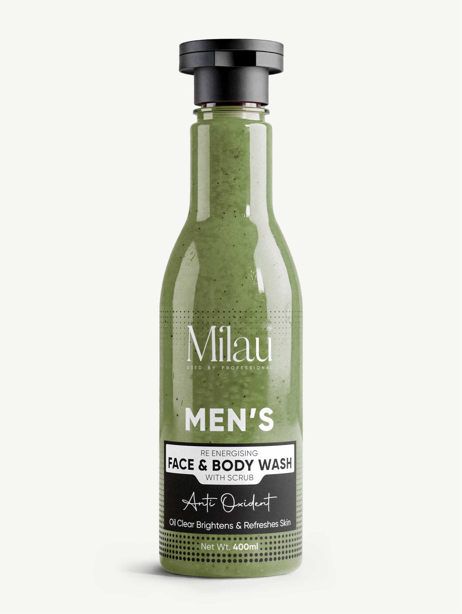 Men’s Face & Body Wash with Scrub – Deep Clean Oil Control Anti-Oxidant Cleanser for Men | Milau