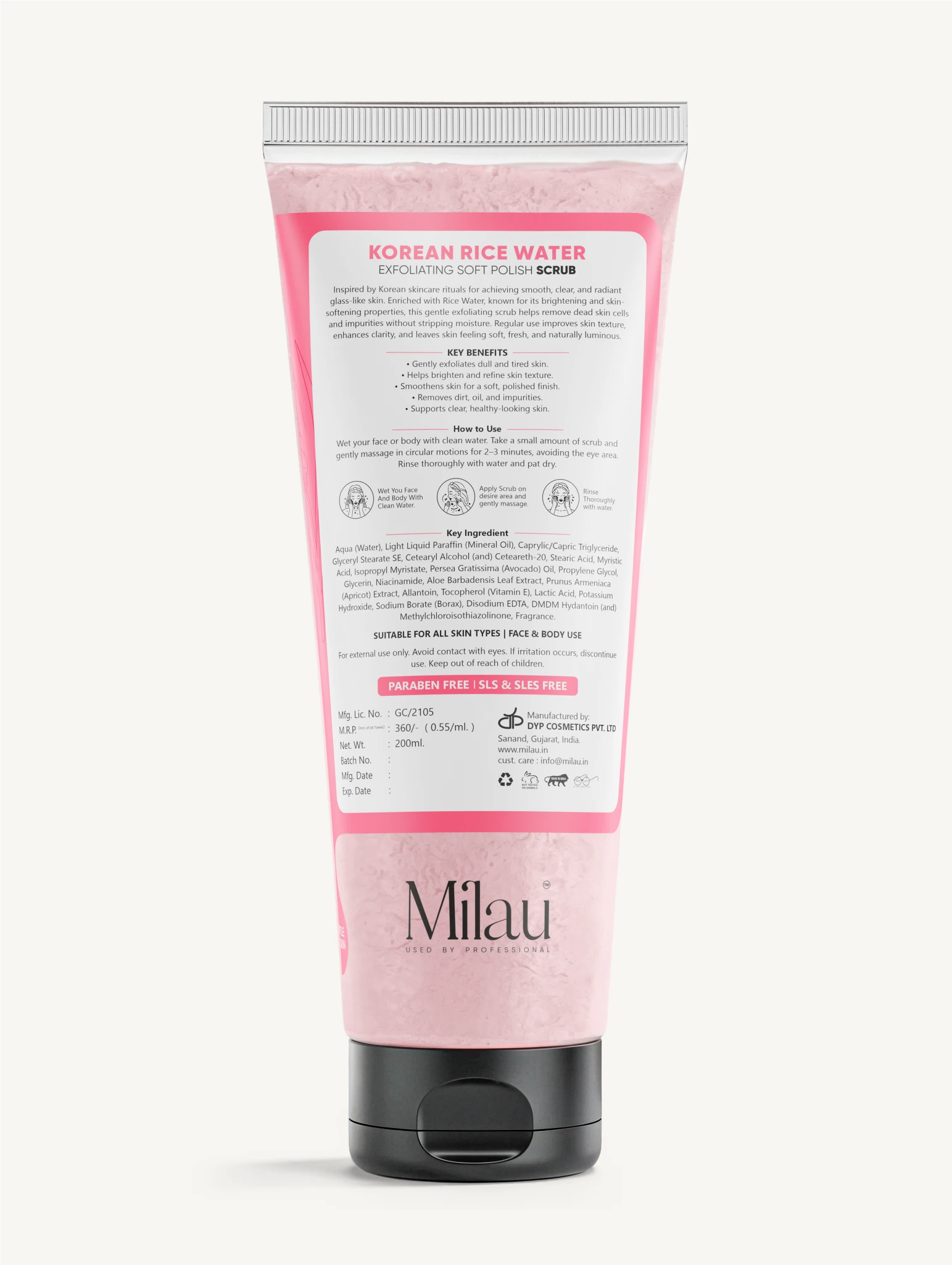Rice Water Infused Skincare | Glow Enhancing Exfoliating Scrub | Milau