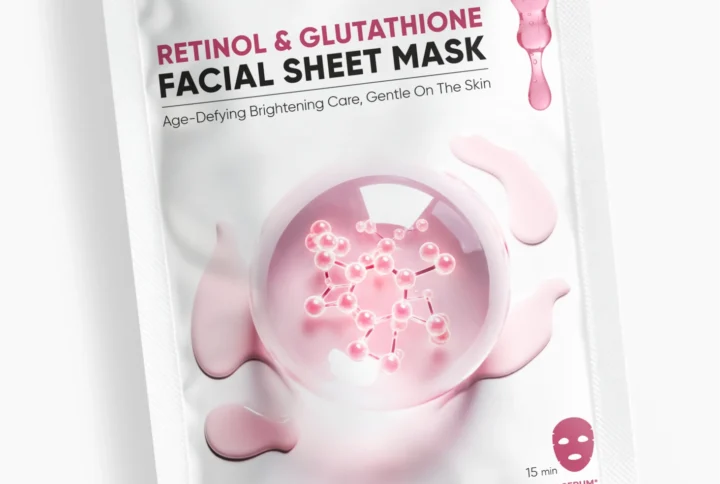 retinol glutathione sheet mask anti aging brightening skin tone face mask milau