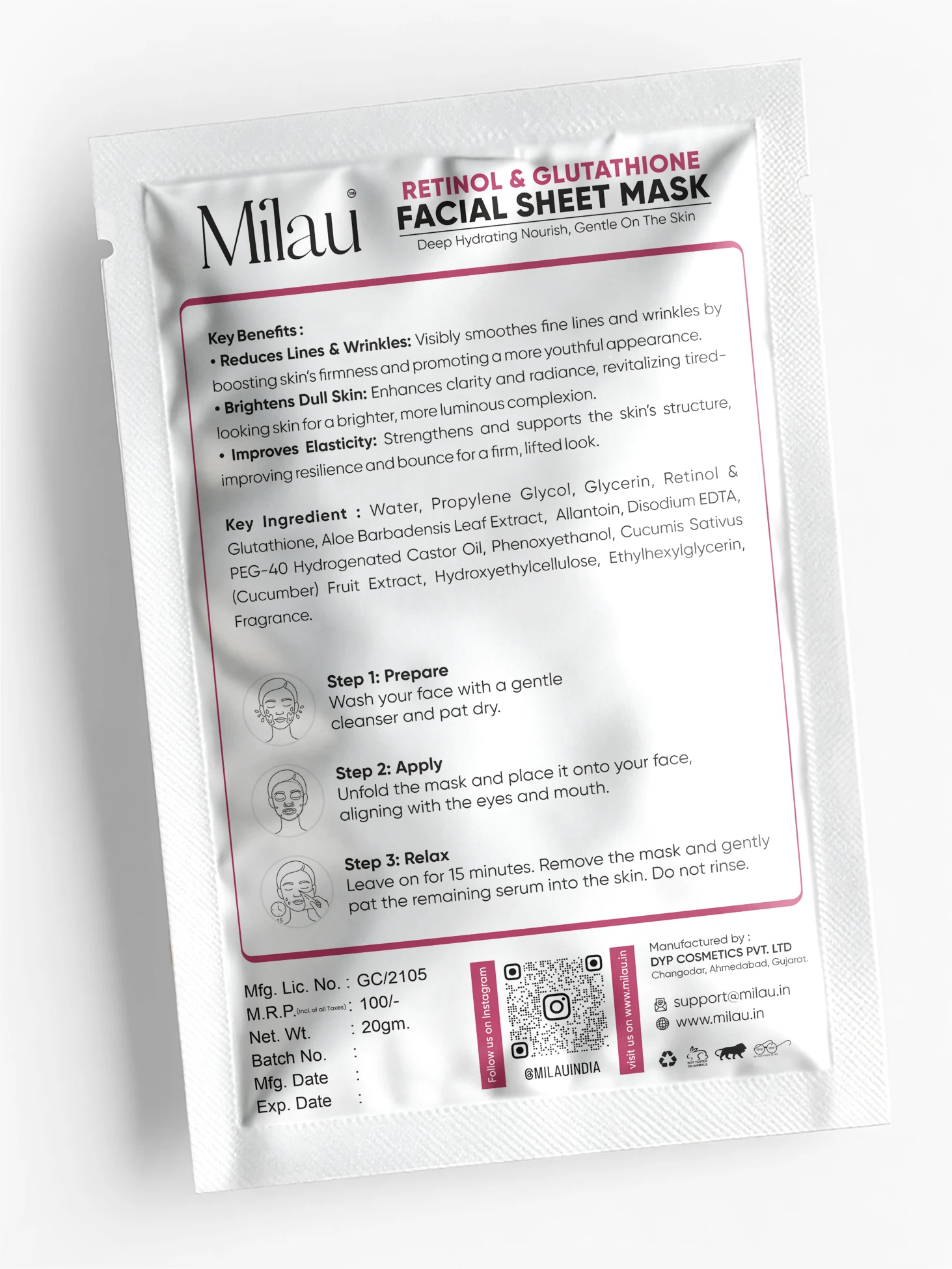 Milau-Retinol&Glutathione-Facial-Sheet-Mask3