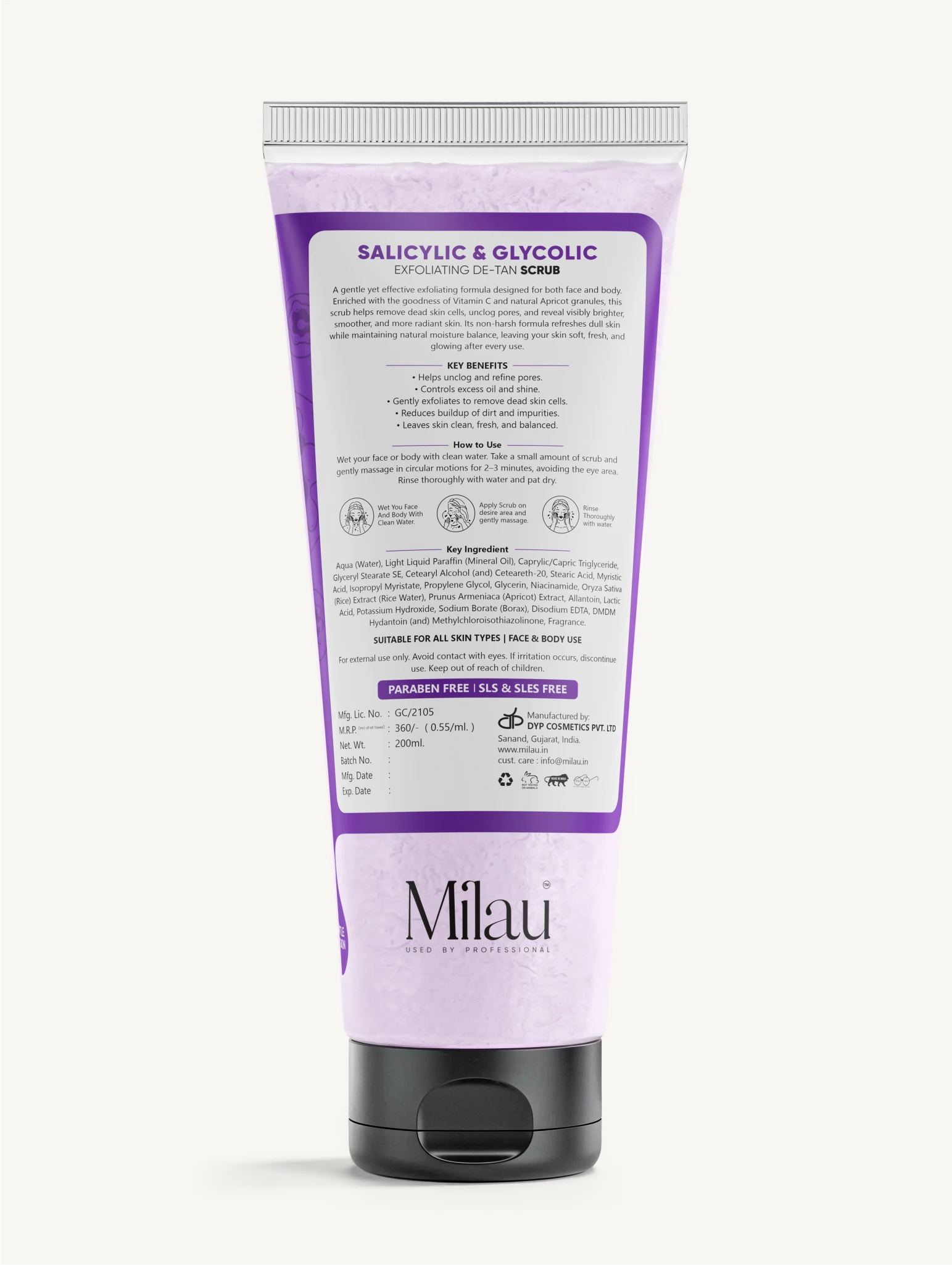 Oil Control & Pore Clearing Scrub | Dermat Inspired Skincare | Milau