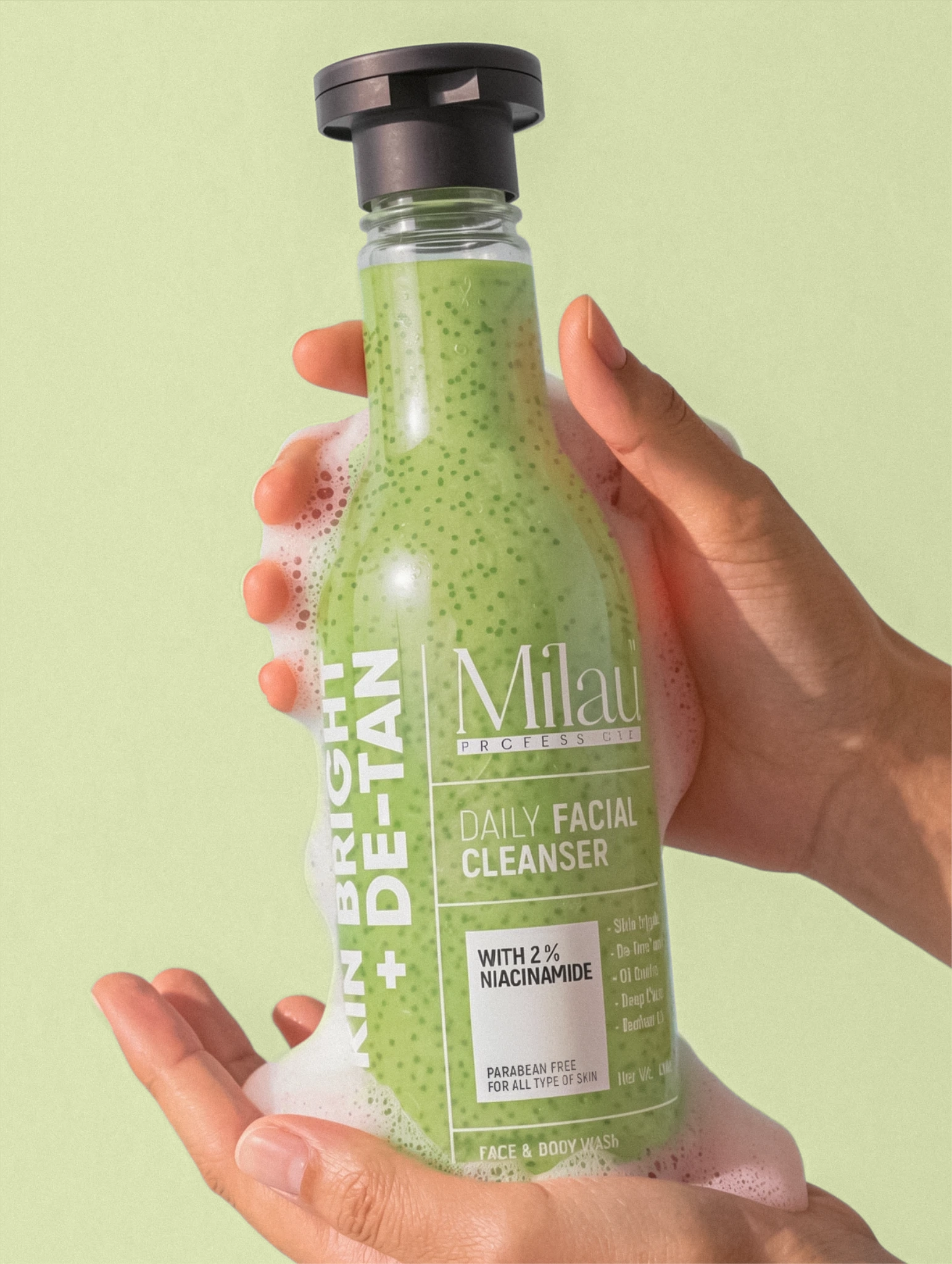 Niacinamide Face Wash with Scrub – Brightening Oil Control Exfoliating Cleanser with Foam Texture | Milau