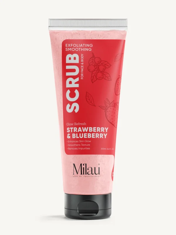 Strawberry Blueberry face and body scrub for glowing skin exfoliation