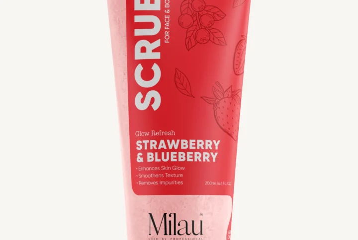 Strawberry Blueberry face and body scrub for glowing skin exfoliation