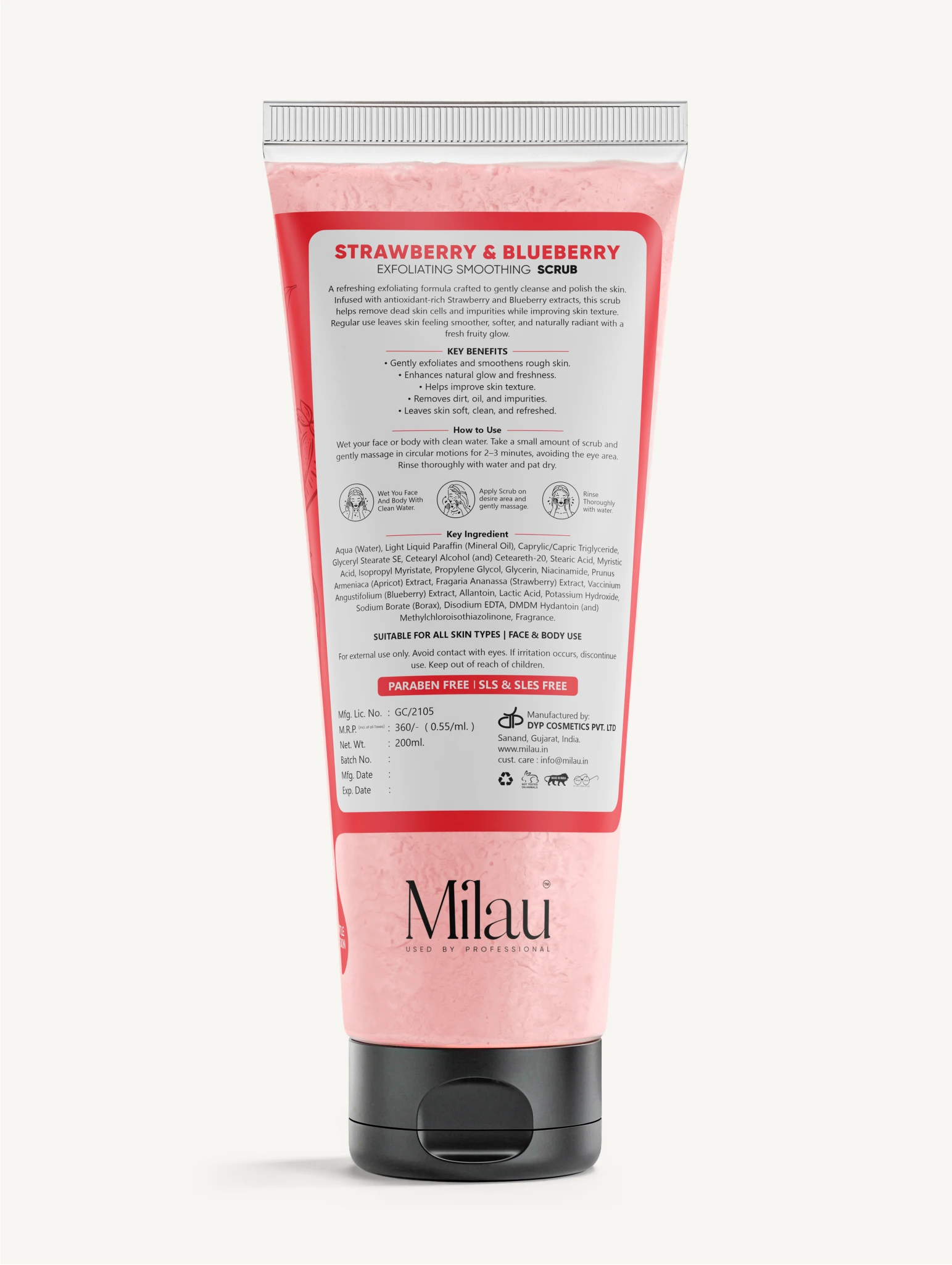 Fruit Extract Skincare Scrub | Nourishing & Exfoliating Formula | Milau