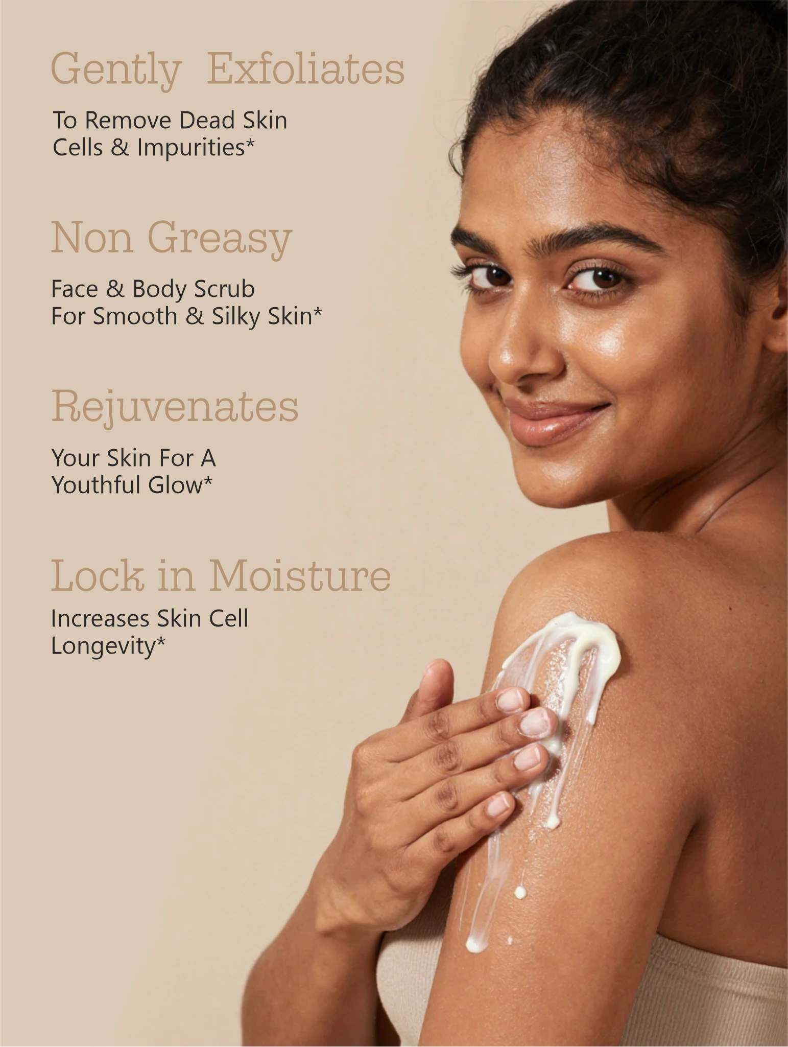 Face & Body Scrub for Glowing Skin & Tan Removal | Gentle Exfoliating Scrub for All Skin Types | Milau