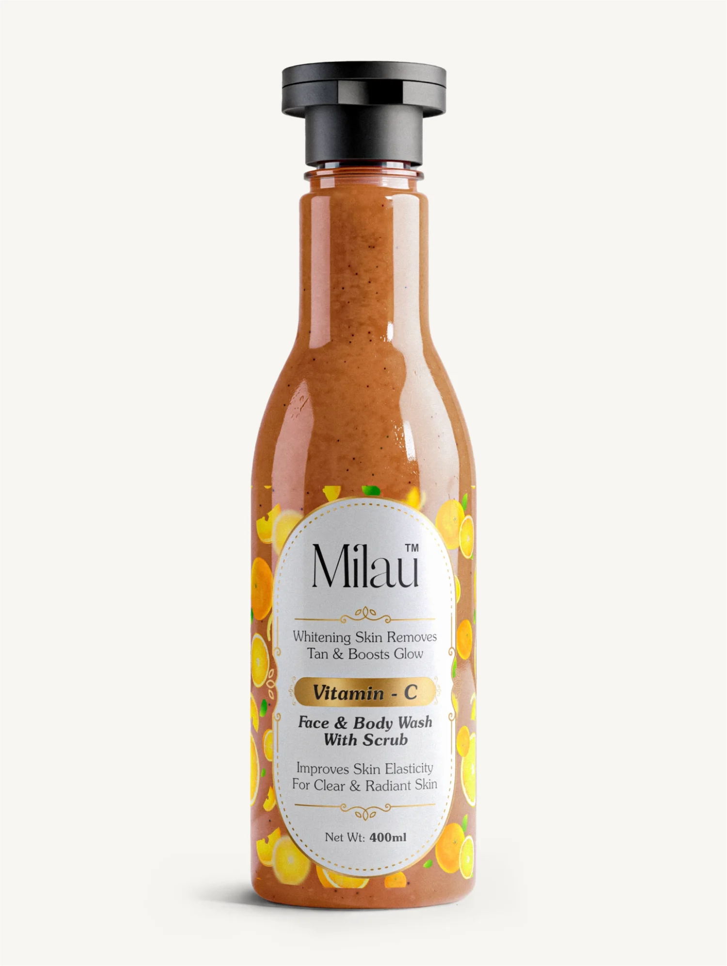 Milau Vitamin C Face & Body Wash with Scrub — Tan Removal, Whitening & Radiance | 200 ml & 400 ml