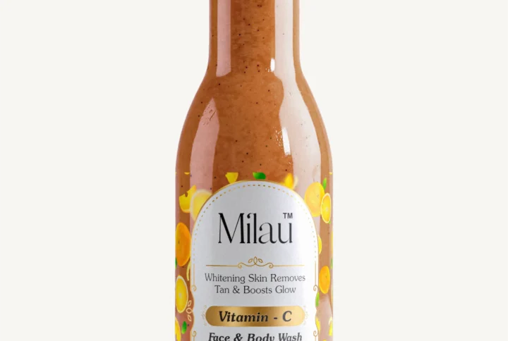 vitamin c face body wash scrub brightening tan removal glowing skin cleanser milau