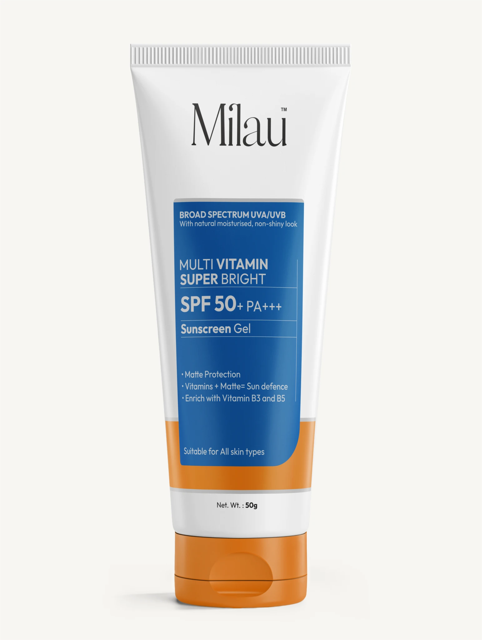 Best Sunscreen SPF 50 PA+++ Sunscreen Gel | Broad Spectrum Lightweight Sunscreen | Milau