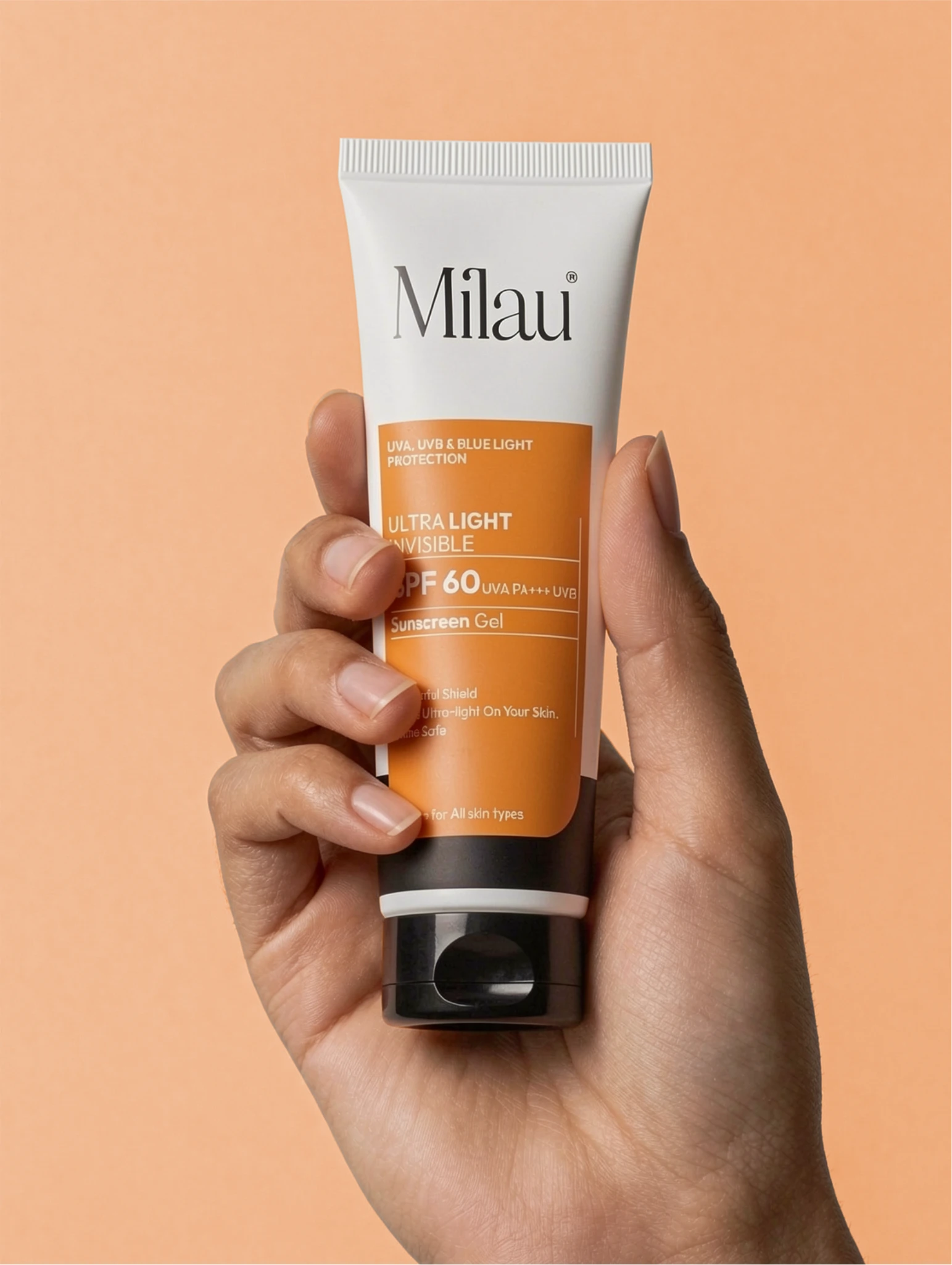 Lightweight Sunscreen with SPF 60 PA+++ Sunscreen Gel | Ultra Light Invisible Protection | Milau