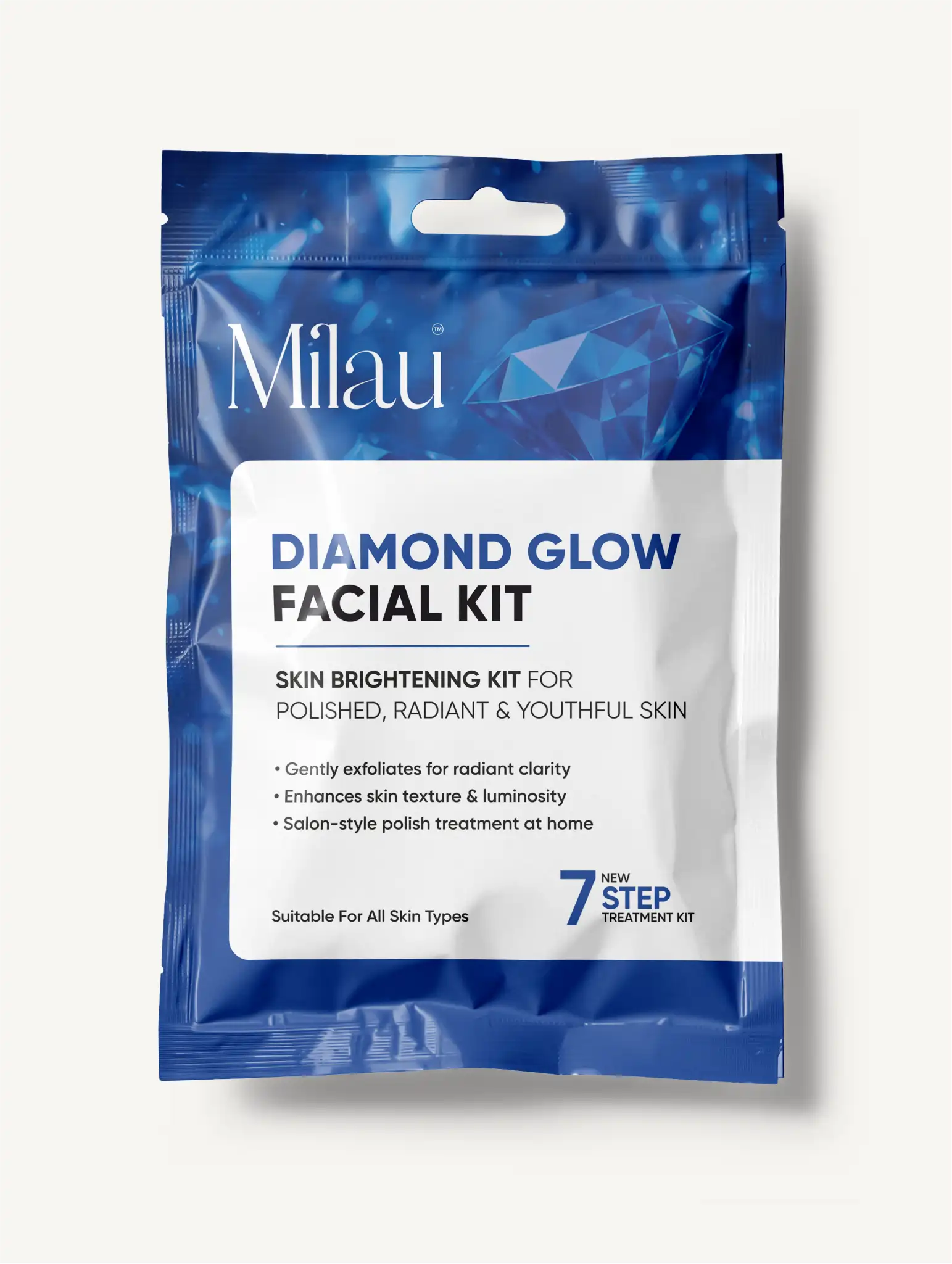 Milau Diamond Glow Facial Kit – 7 Step Skin Brightening Facial Kit for Instant Radiance