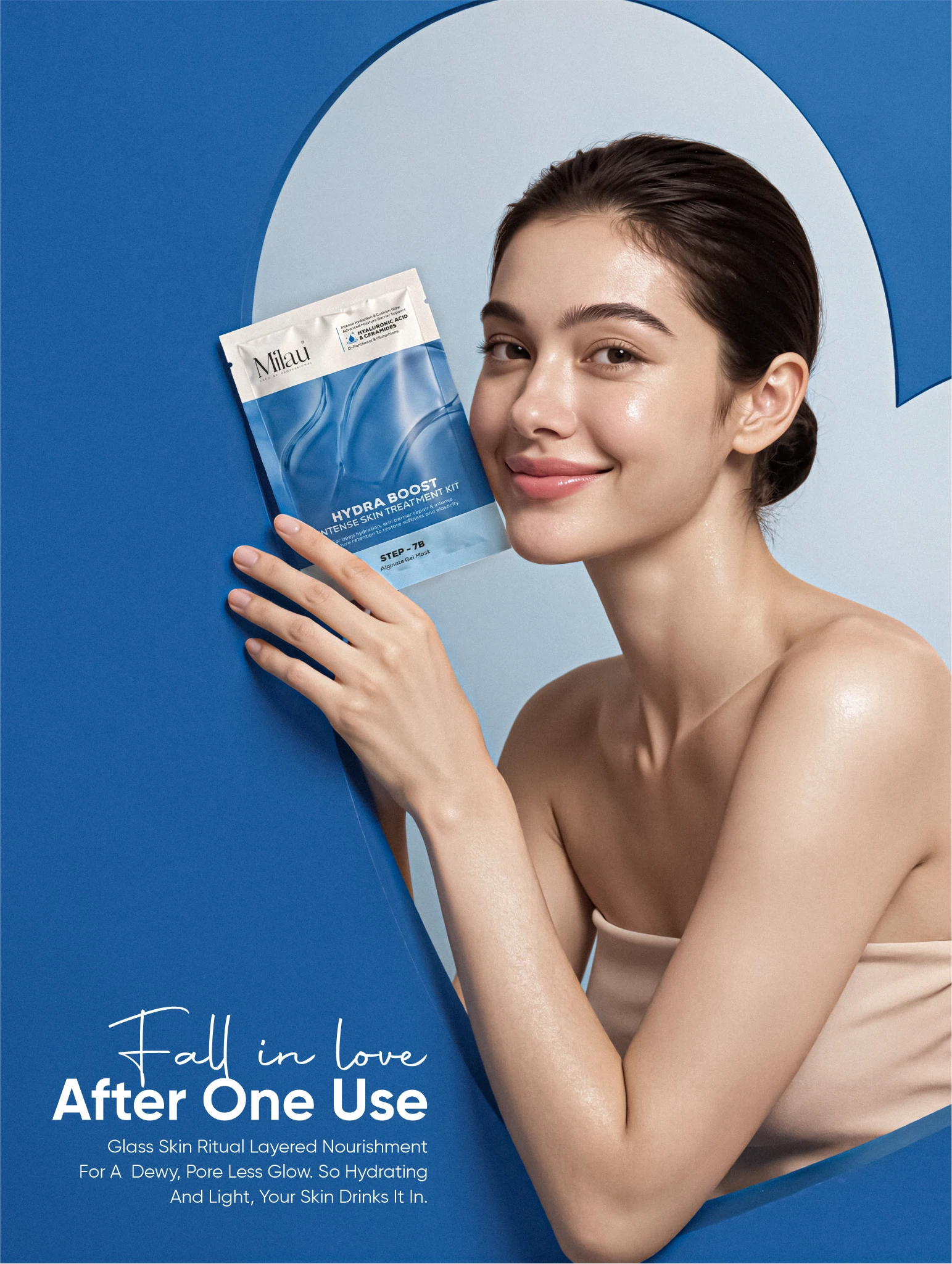 Hydrated Dewy Skin Result | Moisture Boost Facial Kit | Milau