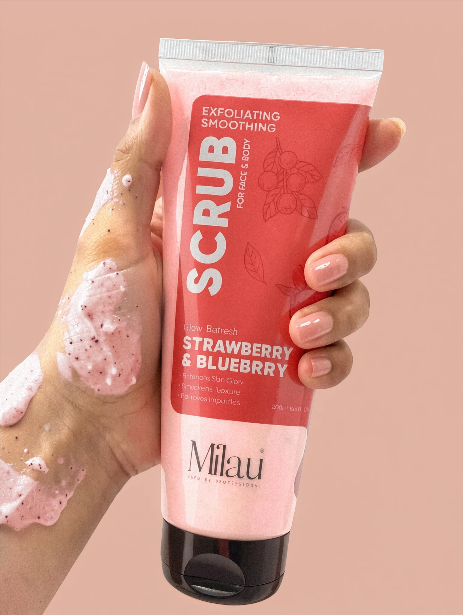 Fruit Based Exfoliating Scrub Texture for Smooth Skin | Milau
