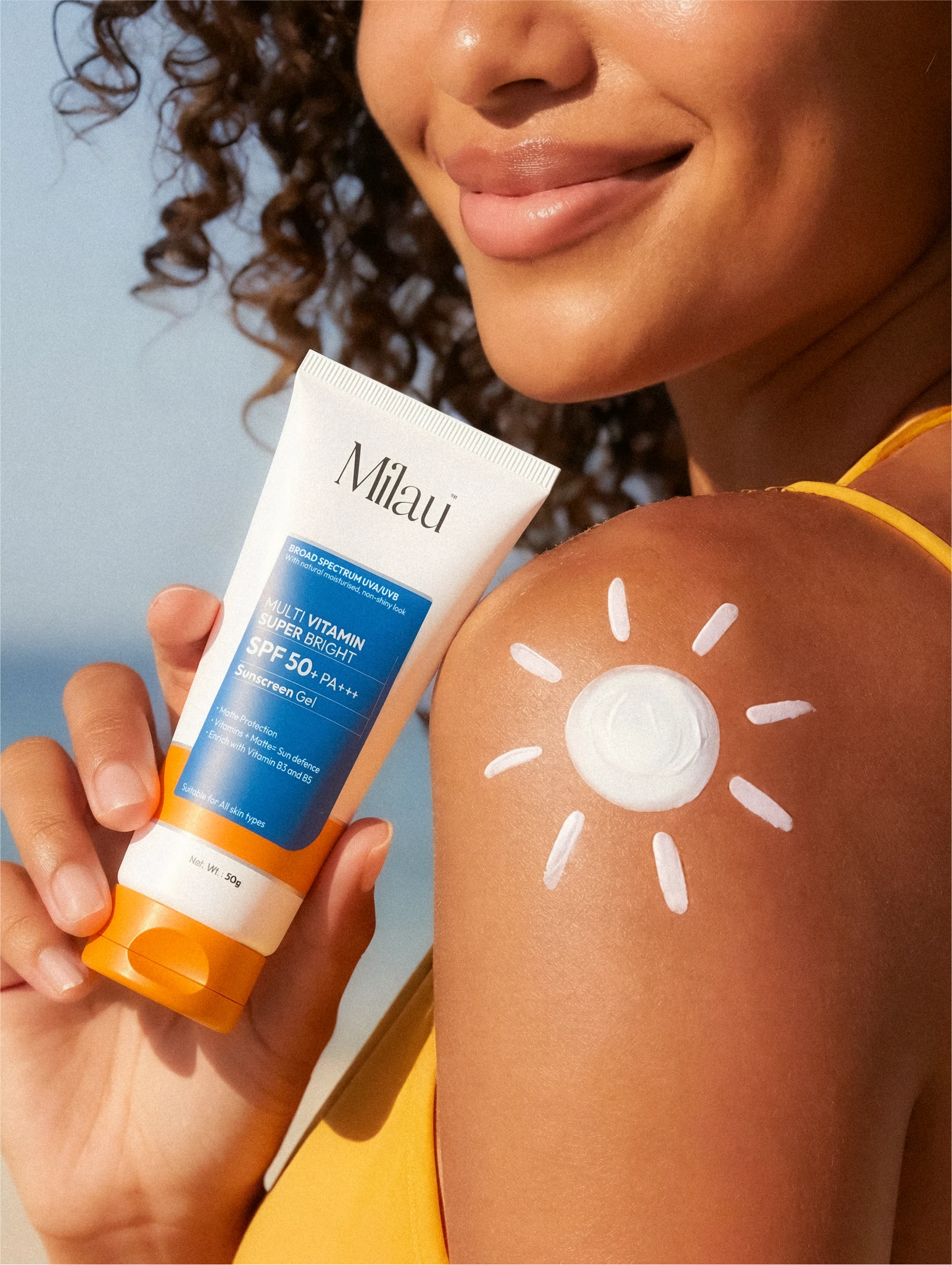 SPF 50 Sunscreen for Daily Use | Matte Finish Lightweight Gel | Milau
