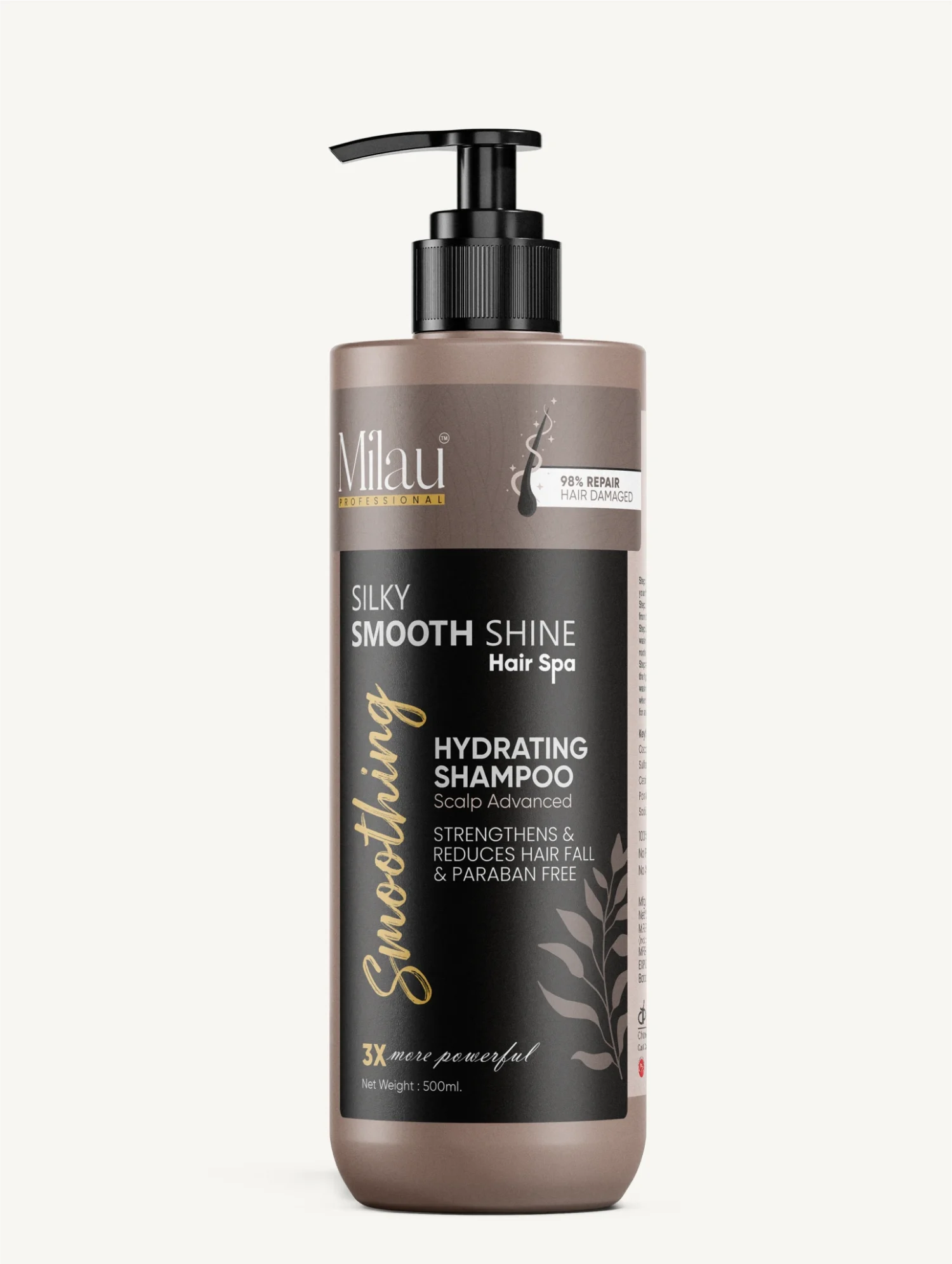 Milau Silky Smooth Shine Hydrating Shampoo — Hair Fall Reduction, Scalp Care & Smoothing Hair Spa | 500 ml