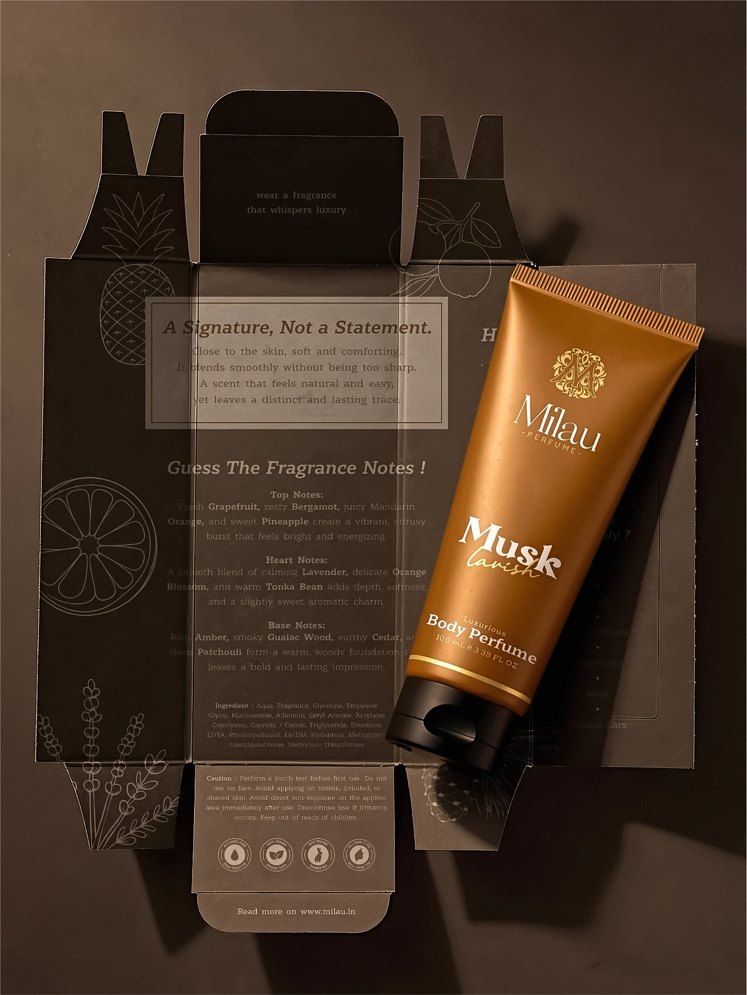 Milau Musk Lavish Body Perfume Fragrance Notes & Ingredients