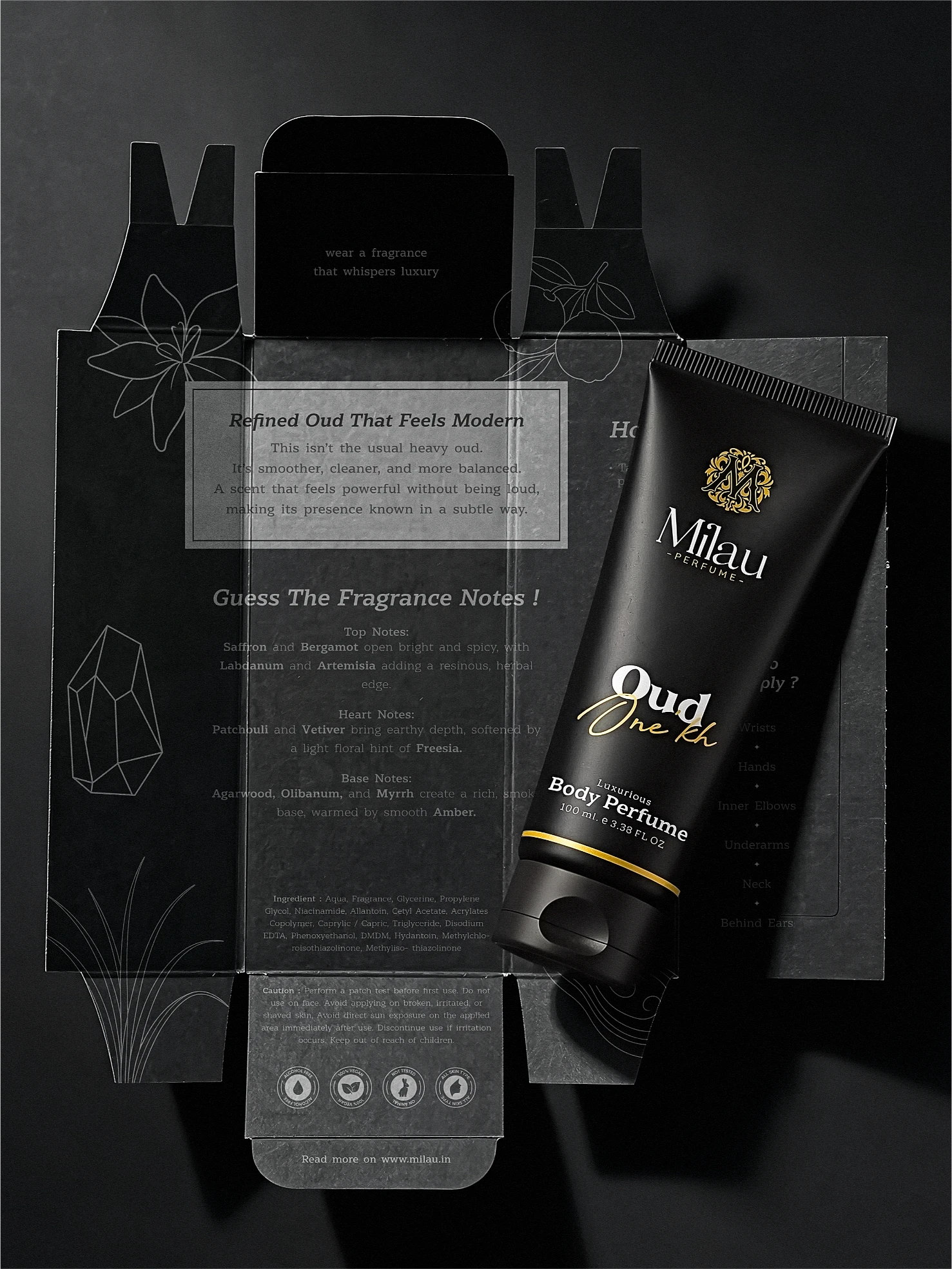 Milau Oud One Kh Body Perfume Fragrance Notes & Ingredients