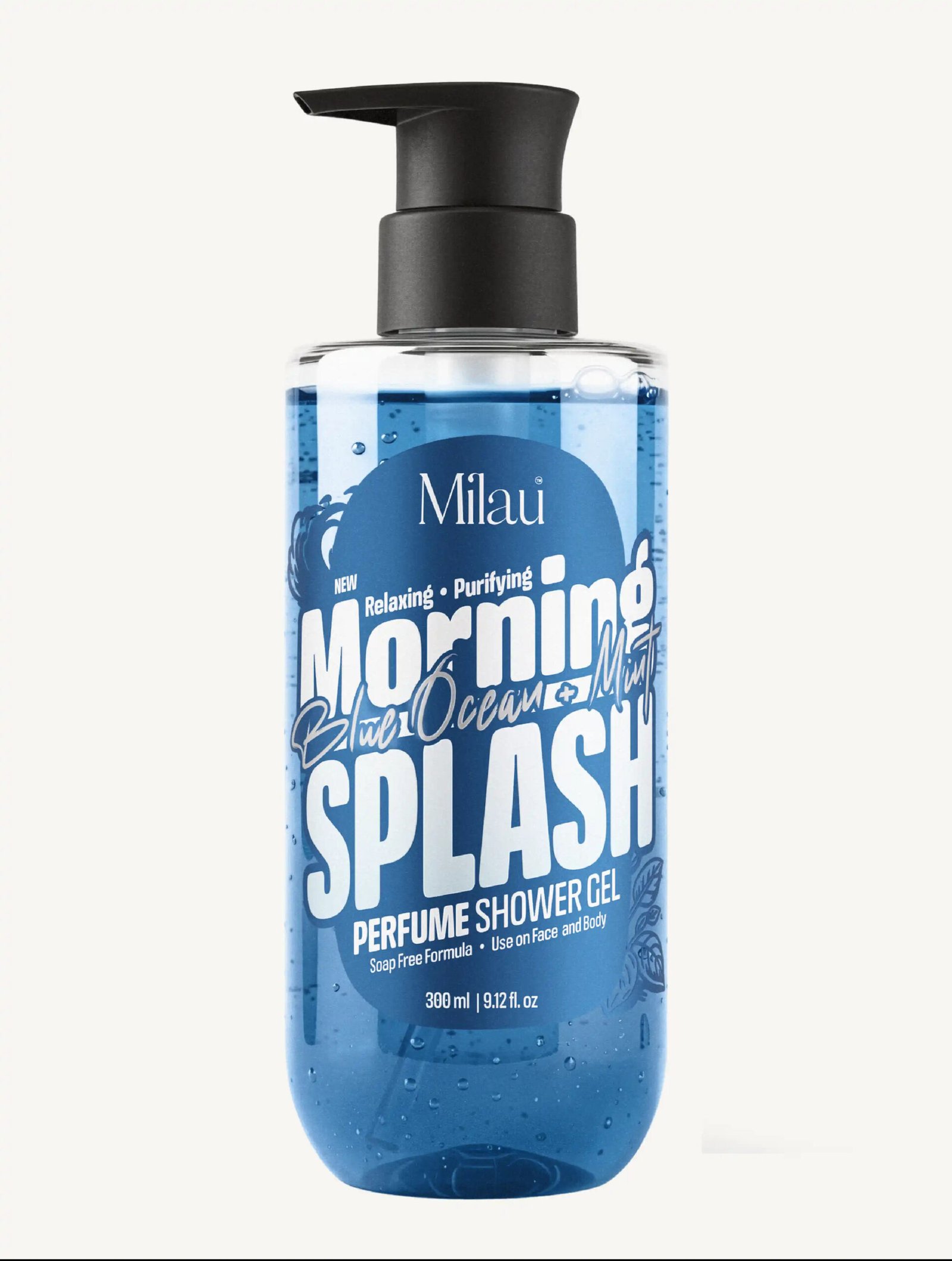 Milau blue ocean and mint perfume gel body wash