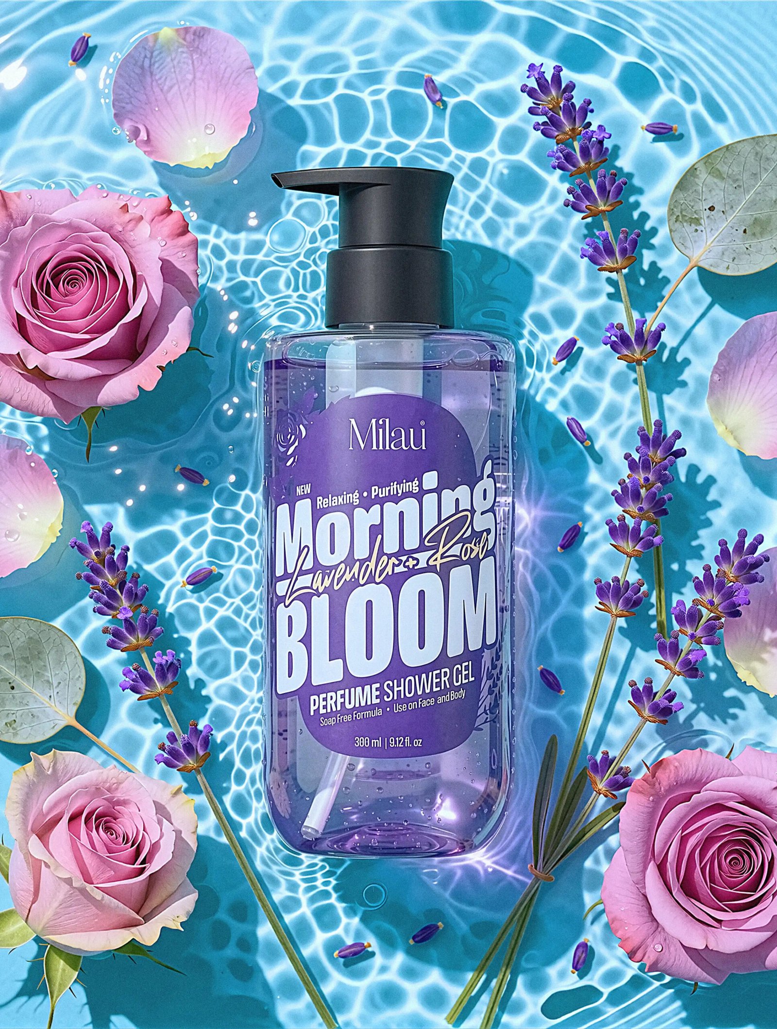 Milau lavender and rose ingredients.