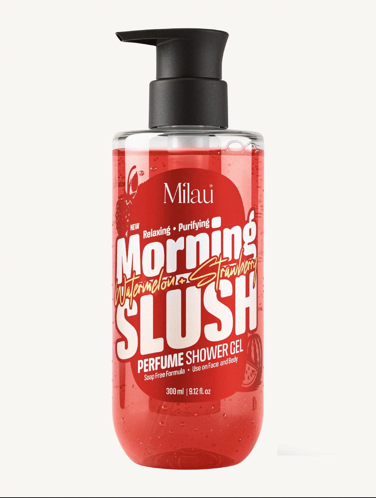 Milau watermelon and strawberry perfume shower gel
