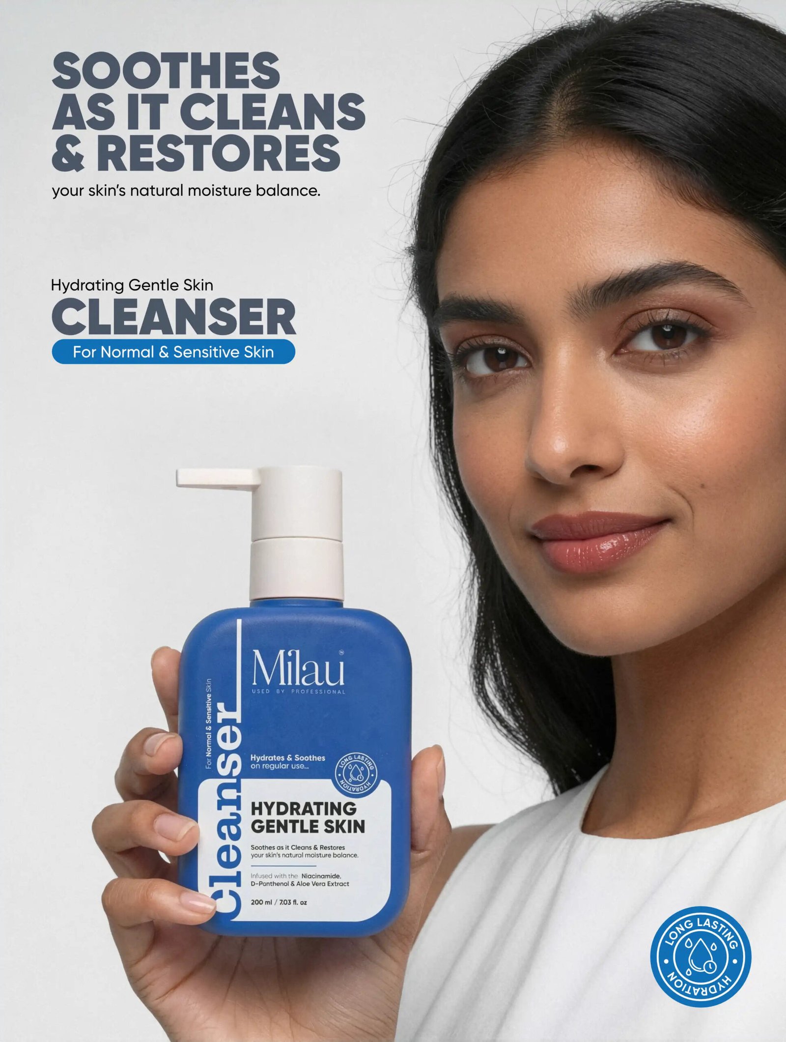 Milau Hydrating Gentle Face Wash – Soothes & Restores